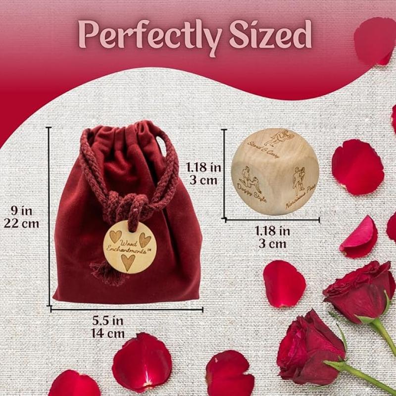 لعبة زوجية رومانسية - 3 نرد خشبي وعملة قرارات للعلاقات الزوجية